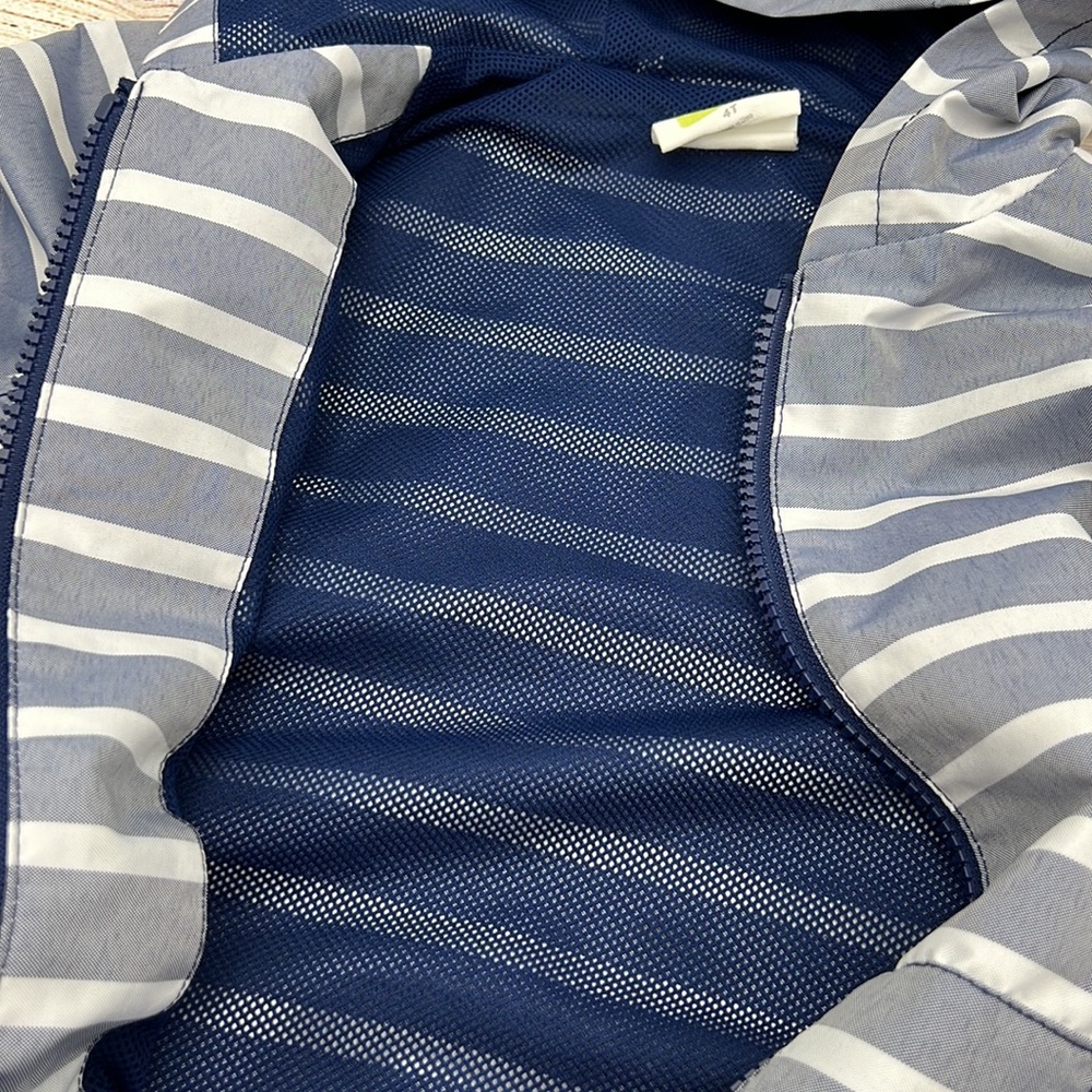 Boys Crazy-8 Blue and White Striped Windbreaker - Picture 6 of 6
